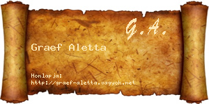 Graef Aletta névjegykártya
